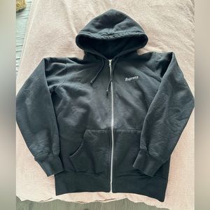 Supreme black 666 zip up hoodie
